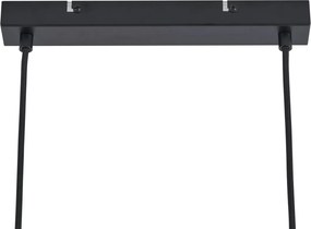 Nowoczesna lampa wisząca czarna z drewnem i przydymionym szkłem 4-źródła światła - Aleks