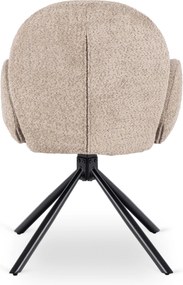 Krzesło Tapicerowane Obrotowe do Salonu MUSSO Brązowe Nowoczesne