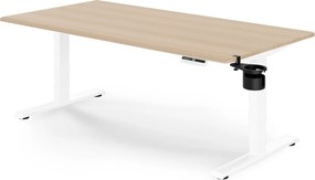Biurko elektryczne z regulacją wysokości ergonomiczne białe/dąb sonoma,1600x800 mm: ARIA