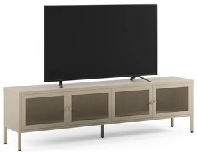 Kremowa metalowa szafka pod TV 160x50x35 cm Fayna – Marckeric