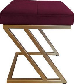 Pufa ZETA tkanina Welur loft ławka podnóżek metal : Kolor Stelaża - Złoty, Kolor tkaniny - VELVET - MG02, Typ tkaniny - Velvet