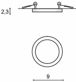 Azzardo AZ2831 oprawa wpuszczana LED Slim Round, śr. 9 cm, 6 W, 500 LM, 3000 K, biały