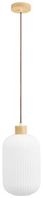 Biała lampa wisząca ze szklanym kloszem ø 20 cm Argalo – House Nordic