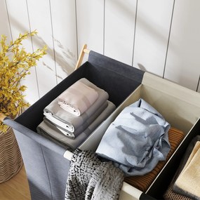 HOMCOM Kosz na pranie z 3 przegrodami 129L Składany Organizer do Pralni Sypialni Wielokolorowy | Aosom PL