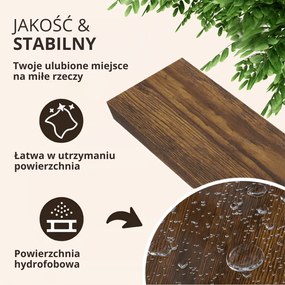 Półka ścienna FIGO + z konsolą, 50cm, ciemny dąb Casaria