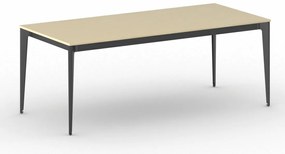 Stół konferencyjny do biura PRIMO ACTION, 200x90 cm, czarna podstawa, brzoza
