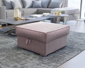 Jasnofioletowy taboret SMART COSARO z miejscem do przechowywania 65x65 cm