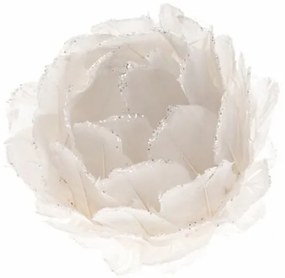 Świąteczna ozdoba z piór Kwiat, śr. 8 cm,  biały