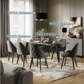 Stół do jadalni czarny 200x90x77 goldamo