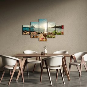 Obraz - Plaża z ludźmi (125x70 cm)