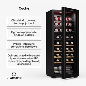 Klarstein Bovella 36 Duo+ Chłodziarka do wina