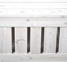 Outsunny ławka ogrodowa ze schowkiem 2-osobowa z poduszką biała drewniana skrzynia | Aosom PL