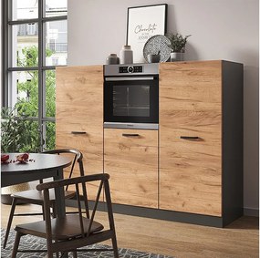 Blok kuchenny złoty dąb power/antracyt 180x46x81.6 r-line