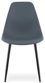 Szare krzesło OSAKA z czarnymi nogami