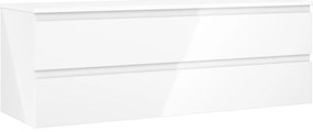 Mexen Orio szafka łazienkowa podumywalkowa 140 cm z blatem, 2 szuflady, biała połysk - 91A10-14047-2-BFFC00