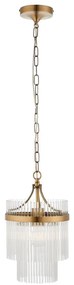 Endon 112572 - Żyrandol na łańcuchu MARIETTA 1xE27/10W/230V mosiądz/przezroczysty