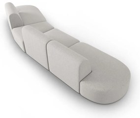 Jasnoszara sofa z tkaniny szenilowej prawostronna 428 cm Paolo – Milo Casa
