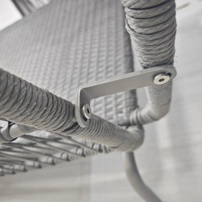 Outsunny 3-częściowy zestaw mebli ogrodowych z rattanu, komplet wraz z poduszkami, zestaw ogrodowy z 1 stolikiem, 1 leżakiem, 1 sofą dwuosobową, zestaw wypoczynkowy do ogrodu, tarasu, stal, jasnoszary