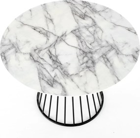 Designerski stół z drucianą podstawą Brodway imitacja marmuru