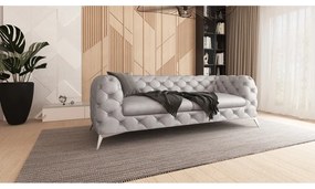 Jasnoszara aksamitna sofa 225 cm Chelsea – Ropez