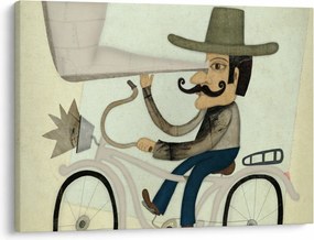 Obraz - Astronom na rowerze (70x50 cm)