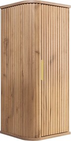 Szafka łazienkowa, dąb Craft, uchwyt złoty, 79 x 35,5 x 31,5 cm