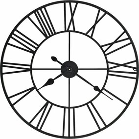 Loftowy czarny zegar ścienny 80 cm K4-L86