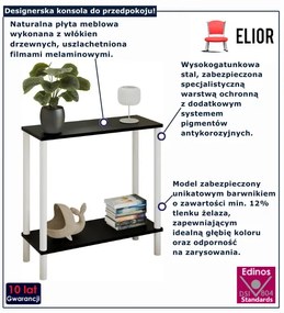 Czarna konsola pod lustro na białym stelażu  N5-C51