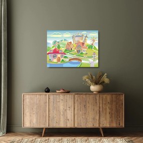 Obraz na szkle - Kolorowe miasteczko (70x50 cm)