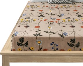 PrzytulneMieszkanie.pl Prześcieradło z mikropluszu HERBAR 90x200 cm beżowe