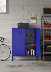 Granatowa szafka gospodarcza w stylu industrialnym H6-D23