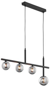 Jupiter 1908 - Żyrandol na lince NEPTUN 4xG9/14W/230V czarny/dymiony szary