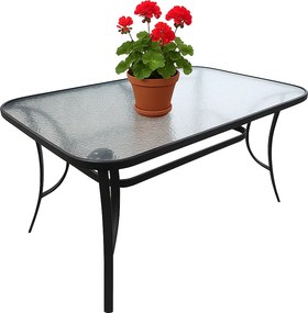 Stół szklany 120x80 czarny T25 – ogrodowy i do jadalni