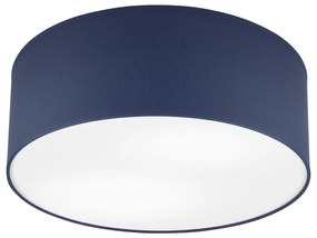 Ciemnoniebieska lampa sufitowa z tekstylnym kloszem ø 35 cm Vivian – LAMKUR