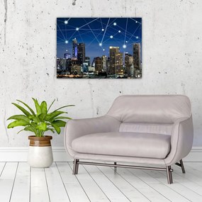 Obraz - Wielkie miasto nocą (70x50 cm)