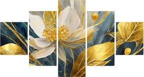 Obraz - Malowanie złotych kwiatów (125x70 cm)