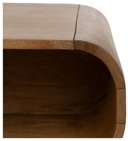 Stolik z litego drewna mindi w naturalnym kolorze 60x120 cm Mahón – Ixia