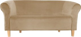 Sofa Milo tkanina Welur : Kolor nogi - Drewno, Kolor tkaniny - VELVET - MG06, Typ tkaniny - Velvet, Wysokość nogi - 15 cm