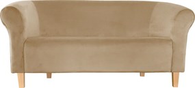 Sofa Milo tkanina Welur wygodna sofa tapicerowana do salonu i poczekalni : Kolor nogi - Drewno, Kolor tkaniny - VELVET - MG06, Typ tkaniny - Velvet, Wysokość nogi - 15 cm