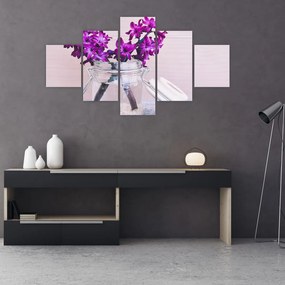 Obraz fioletowych kwiatów (125x70 cm)