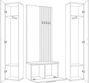 Masseno Garderoba MODULO 160,6/204/40 cm do Przedpokoju Nowoczesna Biała