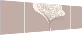 Obraz - Beżowe liście N⁰3 (170x50 cm)