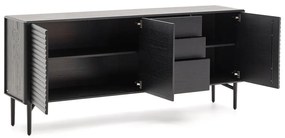 Czarna komoda w dekorze dębu 200x86x45 cm Lenon – Kave Home