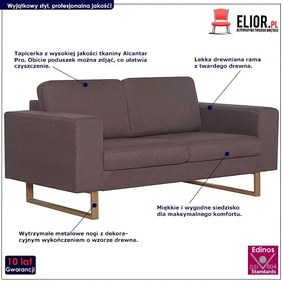 Elegancka dwuosobowa sofa Williams 2X - taupe