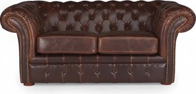 Kanapa 2-osobowa CLOTAIRE  typu chesterfield z postarzanej skóry
