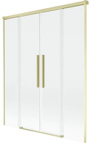 Mexen Rox parawan nawannowy 2-skrzydłowy rozsuwany 140 x 150 cm, transparent, złoty szczotkowany - 8C9-140-002-55-00