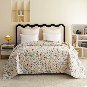 Narzuta na łóżko HERBALIS kremowa Rozmiar: 220 x 240 cm