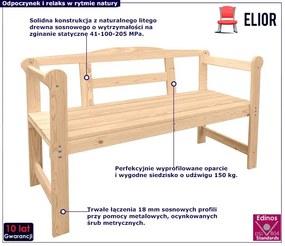 Mała Ławka Ogrodowa Drewniana P2-L11