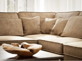 Jasnobrązowy narożnik z tkaniny szenilowej (lewostronny/w kształcie litery L) Kirou – Maison de Rêve