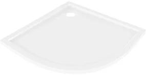 Mexen Flow brodzik półokrągły slim 80 x 80 cm, biały połysk - 46Q108080
